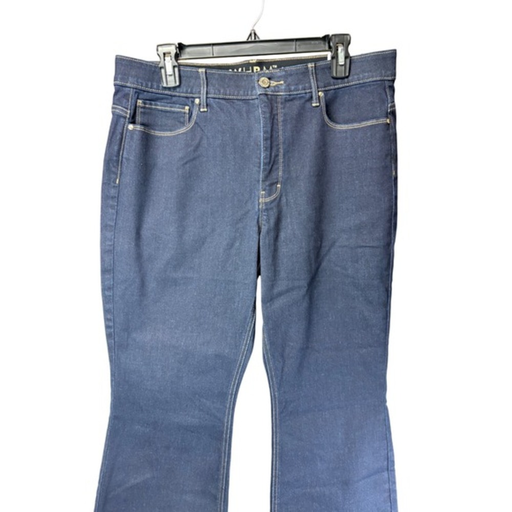 White House Black Market Outlet Skinny Flare Jeans Women 14R Blue Midnight Rinse - Picture 2 of 6